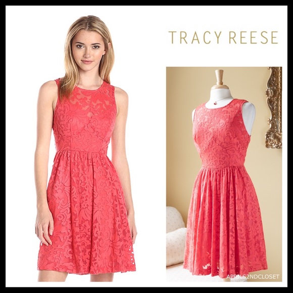 TRACY REESE A-LINE LACE FIT-AND-FLARE  DRESS A3C - Picture 8 of 8